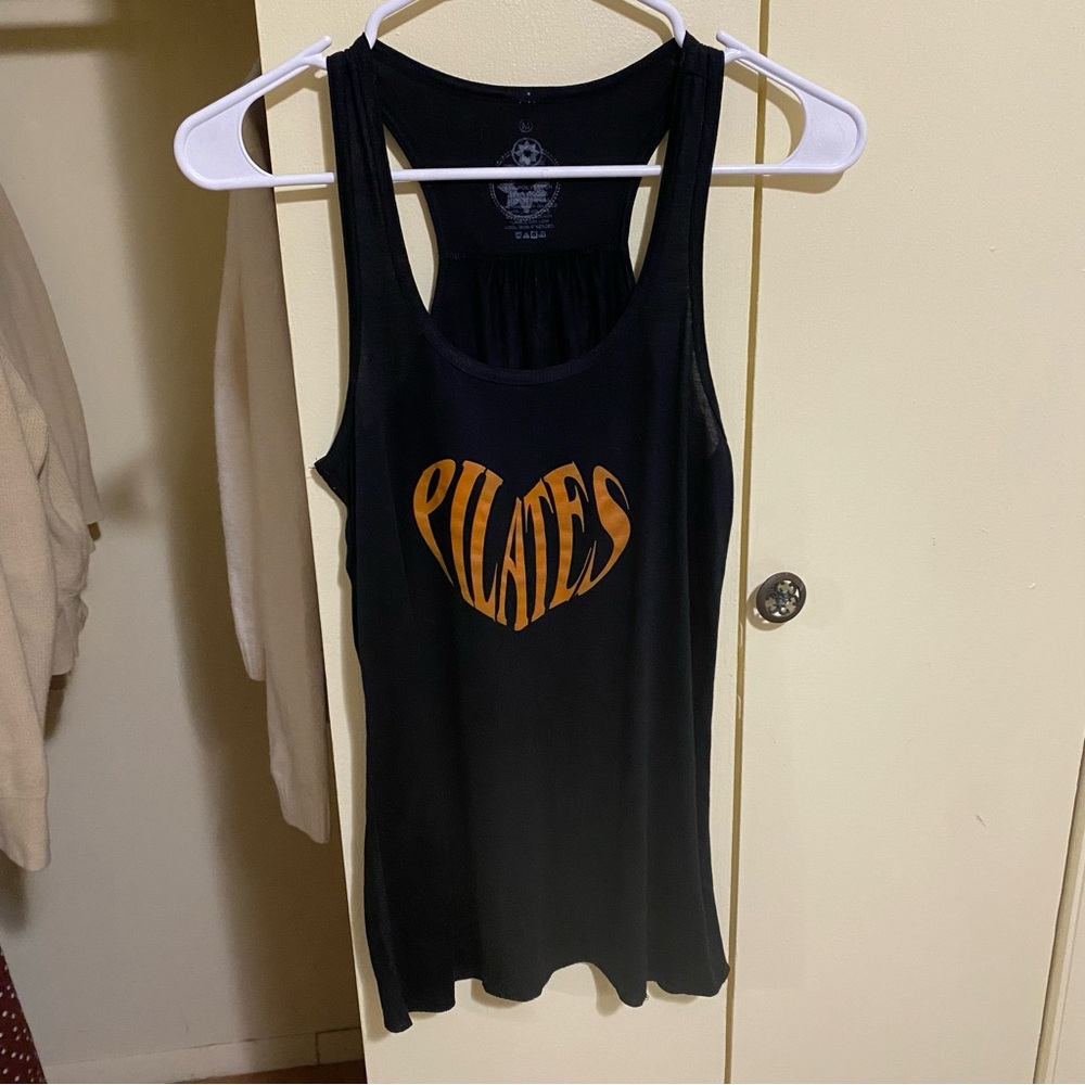 Black and Orange Pilates Tank Top